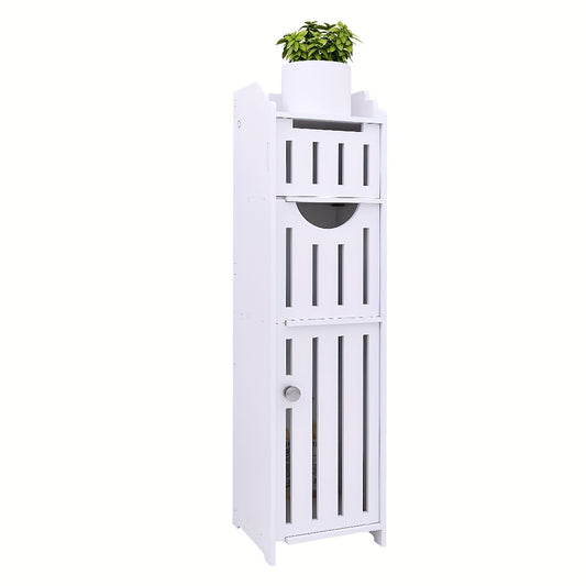 Toiletrolhouder – Toiletpapierkast – WC Rolhouder – WC Papierhouder – Toiletpapierhouder – Ultra Dun PVC Design – Compact 20x18x76 cm
