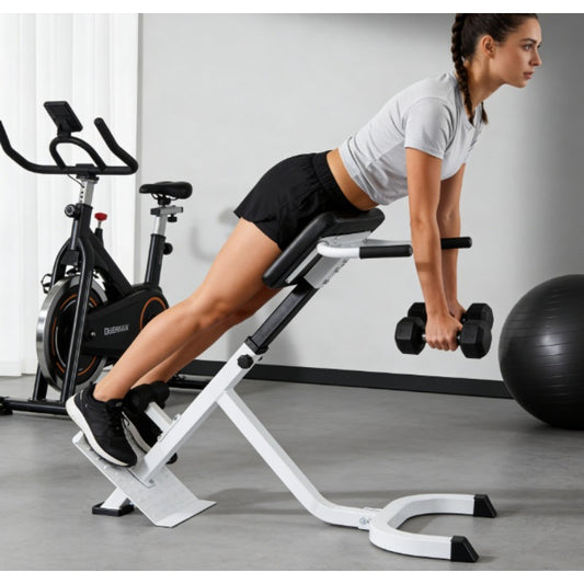 Adjustable Back Extension Bench Roman Chair Home Gym Equipment - 5-Level Strength Training System with Core Workout Bench, Space-Saving for Small Apartment, Easy Assembly, Durable Frame & PU (for Back Extensions,