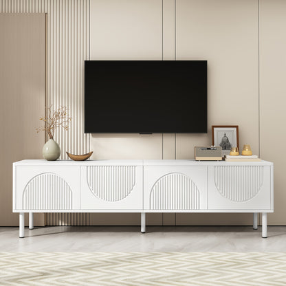 Tv-meubel – TV-kast – Tv-meubel met opbergruimte – Hangend TV-meubel – TV-dressoir – Extra Lang 180 cm – Kabelmanagement – Mat Wit – Laag Profiel & Minimalistisch Design