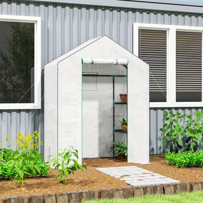 Kasje – Tuinkas – Kweekkas – Broeikas – Serre – Winterbestendig Stalen Frame – Oproldeur en Ventilatie – 143x74x190 cm