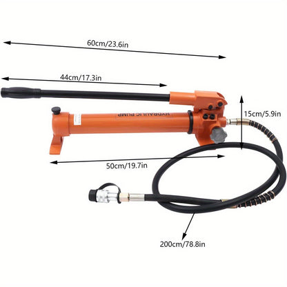 Hydraulische Handpomp – Handpomp – Overhevelpomp – Vloeistofpomp – Brandstofpomp – 200 cm Rubber Slang – Automatische Drukschakeling