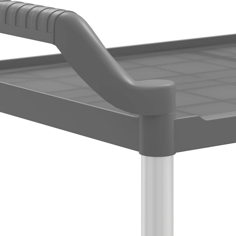 Keukentrolley – Opbergtrolley – Serveerwagen – Keukenwagen – Trolley met 3 Niveaus – Aluminium – 99x50x96 cm – Stevige Wielen met Rem