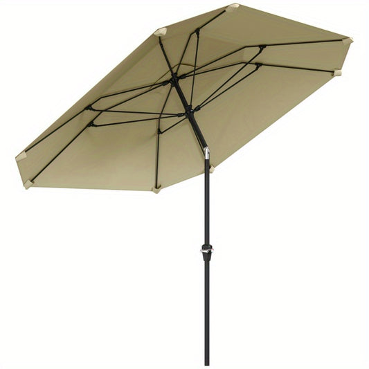 Zweefparasol – Tuinparasol – Balkonparasol – Strandparasol – Marktparasol – Kantelbaar – Stevig Stalen Frame – Octagonaal 233,68 cm – Beige