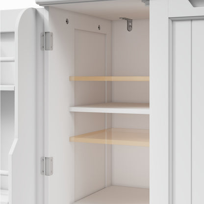 Keukenkast – Opbergkast – Keukenonderkast – Buffetkast – Organizer – Waterbestendig – Kantelbeveiliging – 2 Laden – 2 Deuren – Verstelbare Planken – Wit