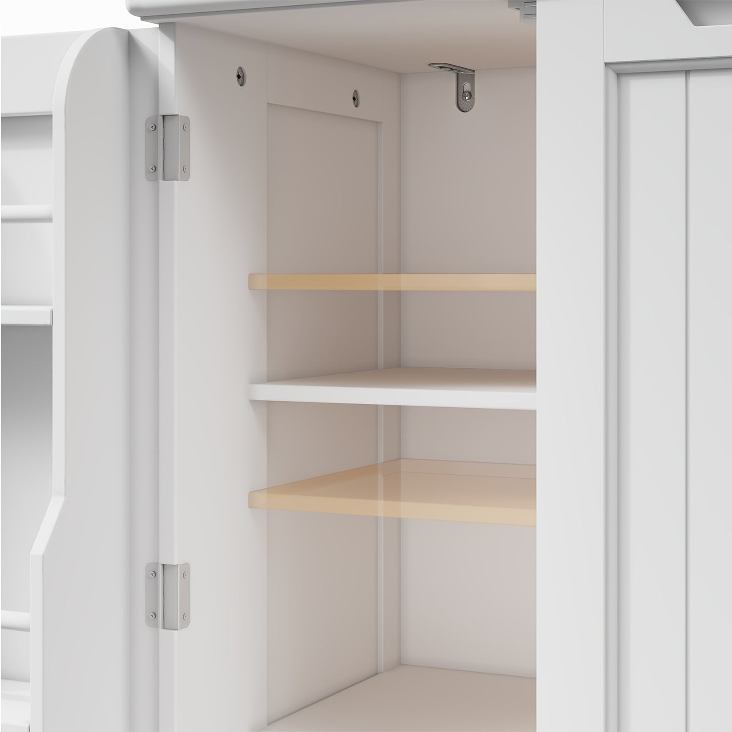Keukenkast – Opbergkast – Staande Kast – Buffetkast – Organizer – 2 Lades en 2 Deuren – Waterbestendig en Anti-omkantel – Verstelbare Planken – Donkerbruin