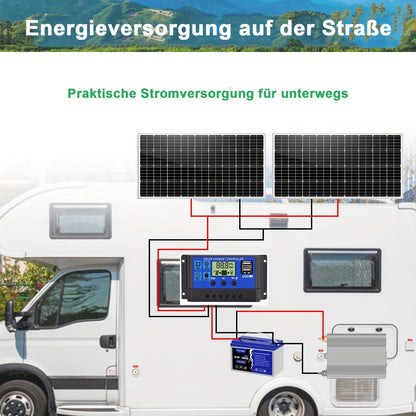 Zonnepanelen Set Camping – Zonne-Energiesysteem – Zonnepaneel Kit – Off-Grid Stroom – Camper Zonnepaneel Set – 400W Totaal Vermogen – 40A Mppt Laadregelaar Included