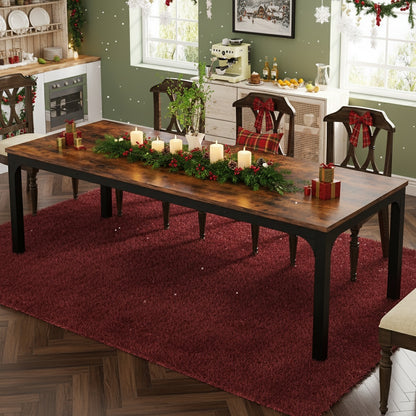 Extra Lange Eettafel – Grote Tafel – Keukentafel – Eetkamertafel – Landelijke Tafel – Geschikt Voor 6-8 Personen – Stevig Engineered Hout – Ruimtebesparend Design