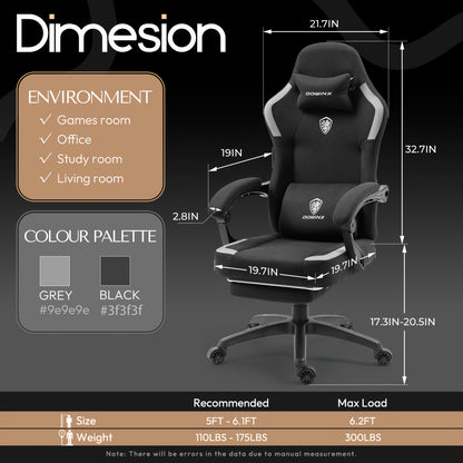 Purchase products such as fabric gaming chairs with pocket spring cushions, breathable computer chairs with lumbar support and footrests, high-back gaming office chairs for adults, in black.