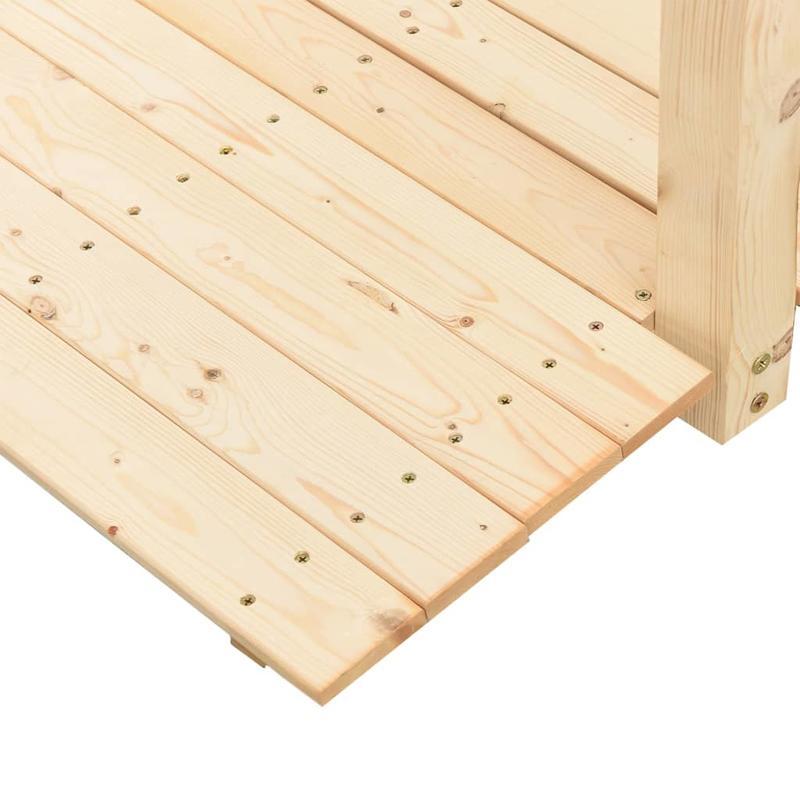 Solid Fir Wood Garden Bridge with Chain Railing - 150x67x56cm Outdoor Patio Deck, Weather-Resistant Natural Wood Design for Garden, Patio, or Backyard - Durable & Easy-Clean Surface, Patio Furniture, Patio Decor, Elegant Wood