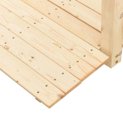 Solid Fir Wood Garden Bridge with Chain Railing - 150x67x56cm Outdoor Patio Deck, Weather-Resistant Natural Wood Design for Garden, Patio, or Backyard - Durable & Easy-Clean Surface, Patio Furniture, Patio Decor, Elegant Wood