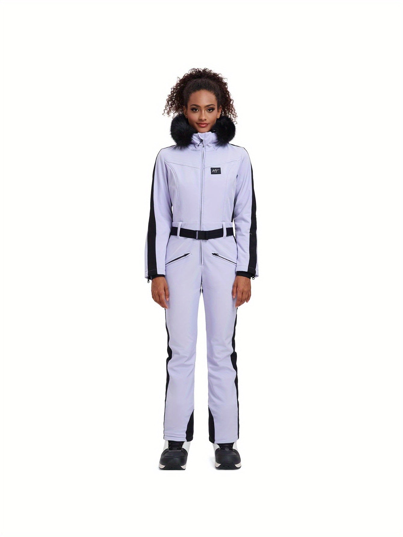 Skisuit Dames – Skipak – Skioverall – Ski Jumpsuit – Wintersport Overall – Waterafstotend Polyester – Met Capuchon – Lavender XS