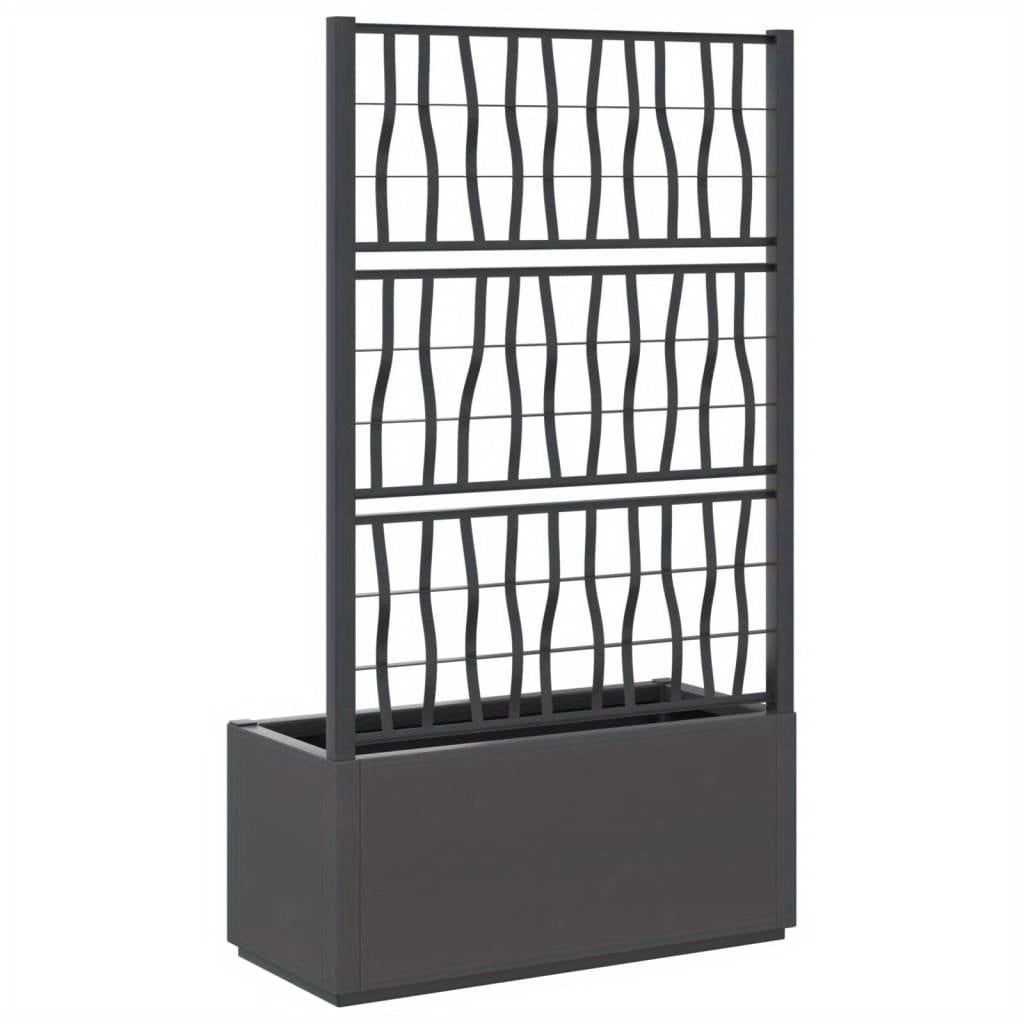 Tuingebied Raised Bed – Tuinbak – Plantenbak – Kruidenbak – Bloembak – Vierkant Tuinbak met Trellis – 80x36x140 cm – Weerbestendig PP Materiaal