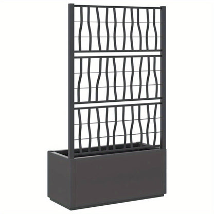 Tuingebied Raised Bed – Tuinbak – Plantenbak – Kruidenbak – Bloembak – Vierkant Tuinbak met Trellis – 80x36x140 cm – Weerbestendig PP Materiaal
