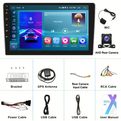 Android Carplayer – Multimedia Systeem – Autoradio – Navigatie Unit – Touchscreen Radio – 9 Inch HD Scherm – Draadloze CarPlay & Achteruitrijcamera – Android 15 Update – 4GB RAM 64GB Opslag