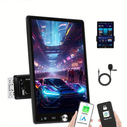 Autoruistation – Car Stereo – Multimedia Systeem – Android Radio – Navigatie Unit – 10,4 Inch Touchscreen – Draadloos CarPlay & Android Auto – Flexibel Rotatiescherm – Stuurbediening – Mirror Link – FM/RDS Radio – Inclusief Microfoon