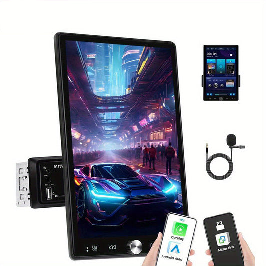 Autoruistation – Car Stereo – Multimedia Systeem – Android Radio – Navigatie Unit – 10,4 Inch Touchscreen – Draadloos CarPlay & Android Auto – Flexibel Rotatiescherm – Stuurbediening – Mirror Link – FM/RDS Radio – Inclusief Microfoon