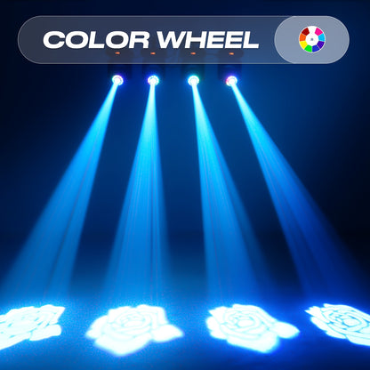 150W LED Beam Moving Head Lamp – DJ Verlichting – Disco Licht – Stage Spot – Party Lamp – 4 Stuks – 540° Rotatie – RGBW 5050 LED’s
