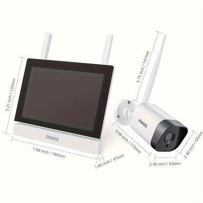 Beveiligingscamera Set – Camerabewaking – Bewakingscamera – Draadloze Camera – Wifi Beveiligingscamera – 7 Inch Touchscreen Monitor – Kleur Nachtzicht 30m