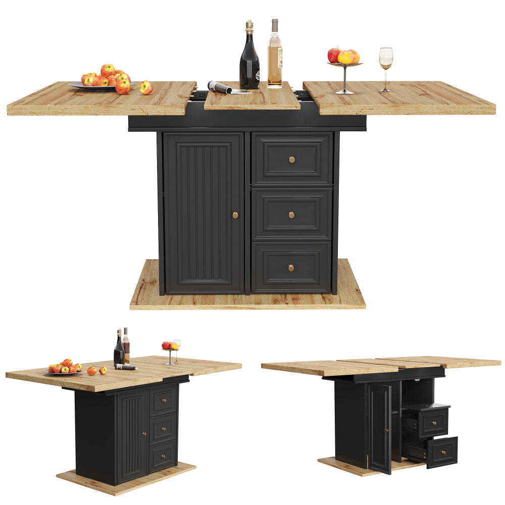 Extendable Wooden Dining Table | 110 x 80 x 75 cm, Extends up to 140 cm, Suitable for Dining Rooms, Kitchens, or Patios, Mixed Color, Contemporary Style