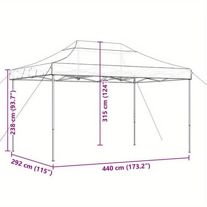 Partytent inklapbaar pop-up 440x292x315cm groen