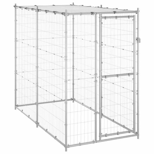110x220x180cm Outdoor Kennel Roofed Yard Pet Shelter Farm Dog Residence Shed Open-Air Pet Breeding House Villa Outdoor Dog Living Hut Outdoor Pet Shelter, Pet Hutch, Spacious Kennel, Weatherresistant Shelter, Longlasting Pet