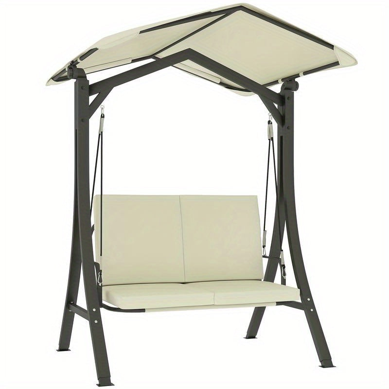 Heavy duty porch swing chair suitable for patio, yard, garden, lawn, Patio Furniture, Adjustable Canopy, Weatherresistant Material, Rocking Chair, Familyfriendly Seating