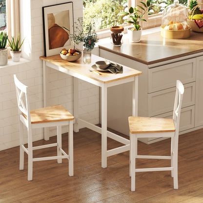 Koffietafel – Salontafel – Bijzettafel – Tafel – Compacte Tafel – Eikenlook – Wit Onderstel – Compact Formaat voor Kleine Ruimtes – Stevige Constructie