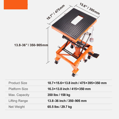 Hydraulische Motorlift – Motorbok – Motor Jacks – Motor Lifter – Motor Schaar – Instelbare Hefhoogte Tot 91 cm – Max. Draagvermogen 158 kg