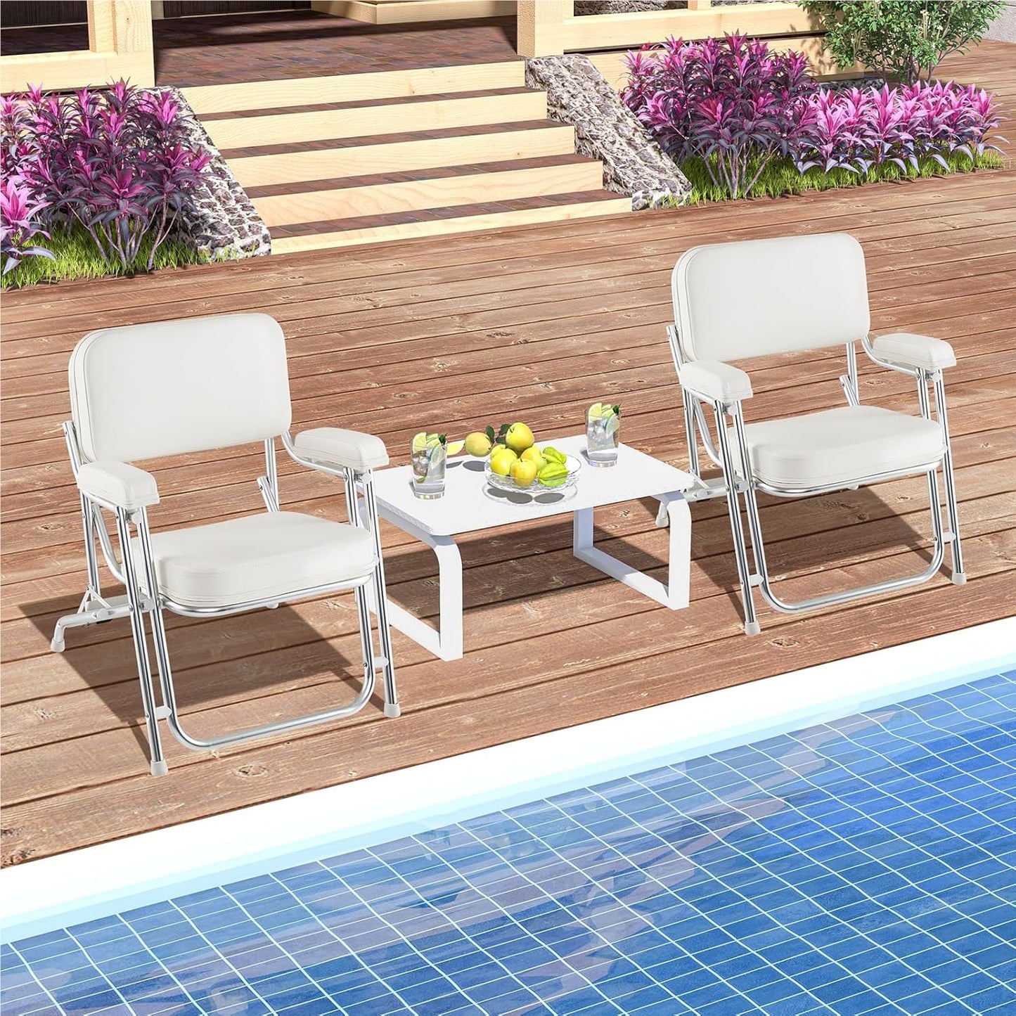 Opvouwbare Bootstoel – Vouwstoel – Vissersstoel – Campingstoel – Tuinstoel – Aluminium Frame – Comfortabele Gevoerde Zitting en Rugleuning