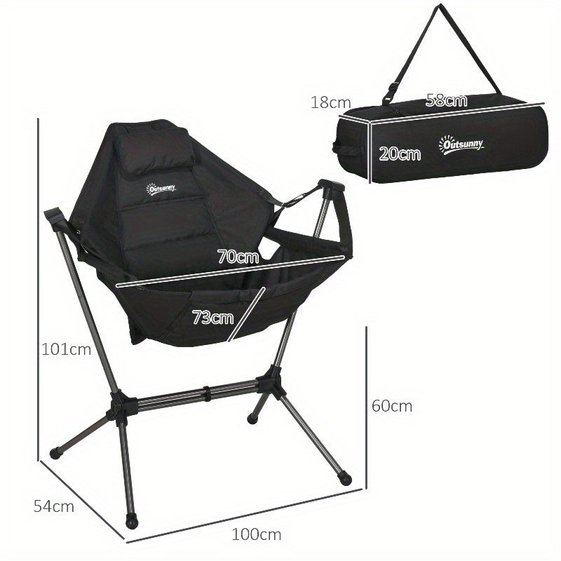 Hangstoel – Schommelstoel – Outdoor Stoel – Tuinstoel – Balkonstoel – Inklapbaar & Lichtgewicht – Roestvrij Stalen Frame & Comfortabele Gewatteerde Zitting