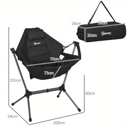 Hangstoel – Schommelstoel – Outdoor Stoel – Tuinstoel – Balkonstoel – Inklapbaar & Lichtgewicht – Roestvrij Stalen Frame & Comfortabele Gewatteerde Zitting