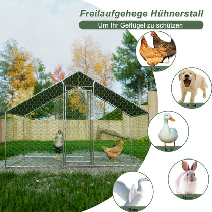 Kippenhok – Dierenren – Kipren – Konijnenhok – Pluimvee Ren – Aluminiumlegering – Vergrendelbare Deur