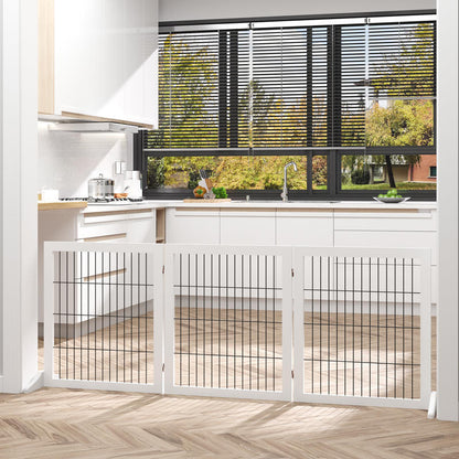 Dog barrier, safety gate, dog gate with support feet, stair gate, dog barrier, door gate for fireplace &amp; stove, pinewood white 185 x 36 x 71cm, Pet Safety Gate, Classic Design, Handcrafted Gate, Highquality Materials, Adj