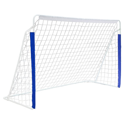 243.84x152.4cm Portable Soccer Goal with Collapsible Metal Frame & Quick-Mount Net - Heavy-Duty Training Goal Suitable for Backyard, Indoor/Outdoor Use, & - Assembly with Carry Bag