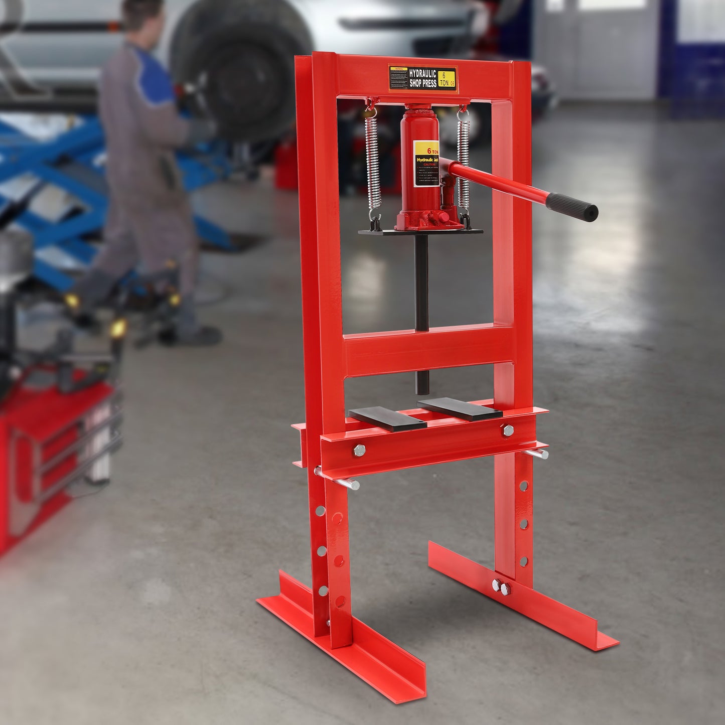 Hydraulische Pers – Werkplaatspers – Persmachine – Garagepers – Mechanische Pers – 6 Ton Capaciteit – Stalen Platte Met Braamvrije Afwerking