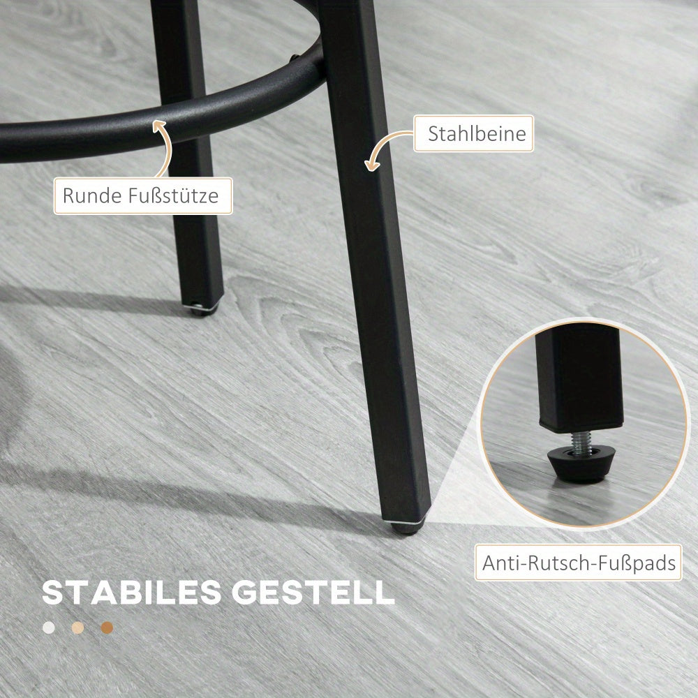 Barkrukken – Barstoelen – Keukenstoelen – Krukken – Barkruk Set Van 2 – Industrieel Design – Stevig Metaal Frame – 120 kg Draagvermogen – 42x42x65 cm – Met Voetensteun – Gemakkelijk Te Monteren