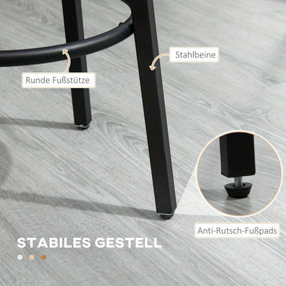 Barkrukken – Barstoelen – Keukenstoelen – Krukken – Barkruk Set Van 2 – Industrieel Design – Stevig Metaal Frame – 120 kg Draagvermogen – 42x42x65 cm – Met Voetensteun – Gemakkelijk Te Monteren