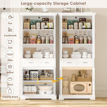 Kast – Opbergkast – Dressoir – Kledingkast – Ladekast – Modern Wit – Stevig Hout & Spaanplaat – Grote Opbergruimte