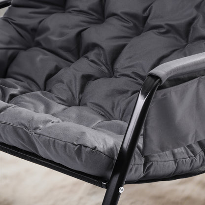 Schommelstoel – Schommelfauteuil – Relaxstoel – Loungestoel – Fauteuil – Met 9,9 cm Memory Foam Zitting – Industrieel Metaal Frame Draagvermogen 159 kg