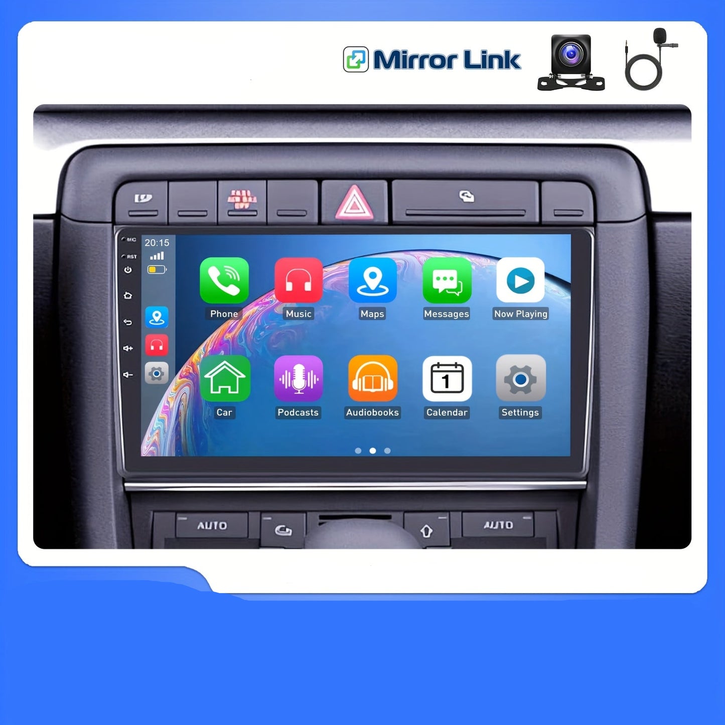 Android Car Stereo – Autoradio – Multimedia Speler – Navigatiesysteem – Media Unit – 9 Inch IPS Touchscreen – 4GB RAM + 64GB Opslag – AHD Achteruitrijcamera & Draadloze CarPlay