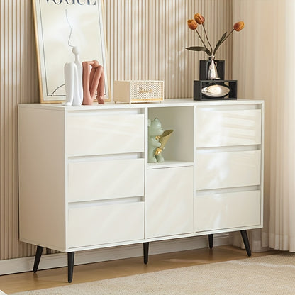 Moderne kast – opbergkast – ladekast – witte kast – meubelkast – 6 laden en deur – stevig en onderhoudsvriendelijk – compact en ruim met 3,2+ kubieke voet opslagruimte