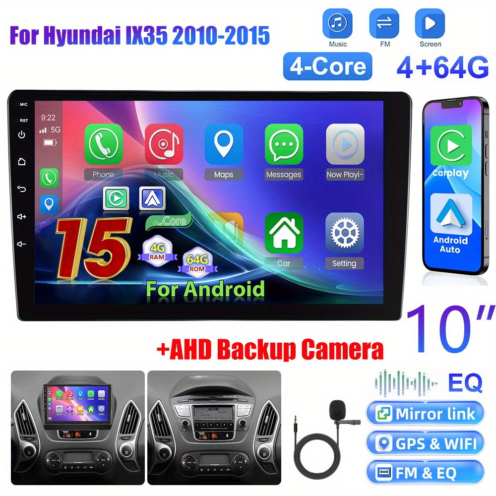 Autorradio – Autoradio – Multimedia Systeem – Car Stereo – 2-DIN Radio – Android 15 – 10 Inch Touchscreen – Draadloos CarPlay & Android Auto – AHD Achteruitrijcamera & 32-Bands Equalizer