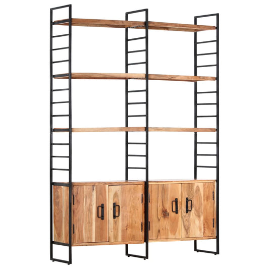 Boekenkast – Boekenrek – Vakkenkast – Stellingkast – Opbergkast – Massief Acacia Hout – Gepoedercoat Staal