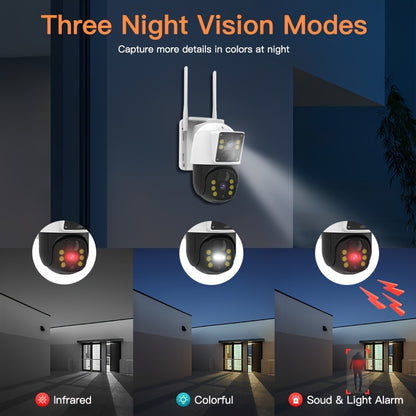 Draadloze Beveiligingscamera – Wifi Loze Camera – 3G/4G Camera – Buiten Camera – PTZ Bewegingsmelder – 3-Stuks Set – 2K HD Nachtzicht – Zonne-energie Met Simkaart