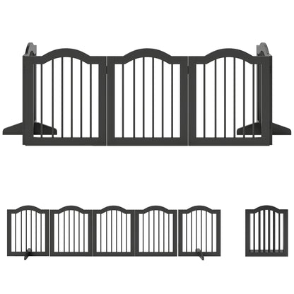 Barrier Grid Dog Free-Standing Protective Grid with Feet, Collapsible Dog Grid, 5 Panels, 261.5 X 29.5 X 61 Cm, Black