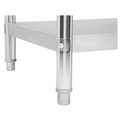 RVS Werktafel – Werkbank – Keukentafel – Cateringtafel – Onderstel Tafel – 120x70 cm – Verstelbare Poten – Onderplank
