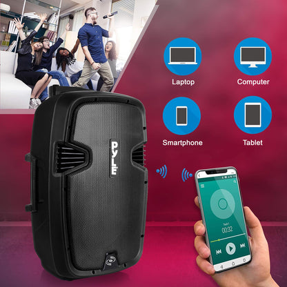 Draadloze Speaker – Bluetooth Speaker – Mobiele Luidspreker – PA Systeem – Karaoke Speaker – 1000W Piekvermogen – Ingebouwde Oplaadbare Accu Met Wieltjes
