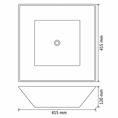 Wastafel Vierkant – Waskom – Lavabo – Badkamerbak – Keramische Wastafel – 41,5 x 41,5 x 12 cm – Wit – Hoogwaardige Kwaliteit