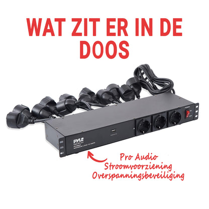 Stekkerdoos – Stroomverdeler – Aansluitunit – Stopcontacten – Multistekker – 16 Vaste Uitgangen – Ingebouwde USB 5V/2A – Overspanningsbeveiliging – 4,57m Kabel – 1U Rackmount