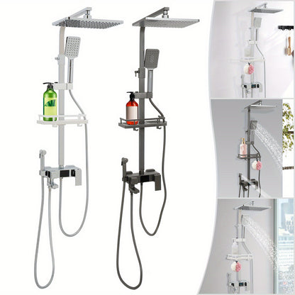 Badkraan – Badkamerkraan – Douchekraan – Mengkraan – Badkraan met Handdouche – 360° Draaibare Hoofddouche – Verstelbare Hoogte 73-116 cm